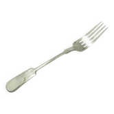 Fourchette de dîner Art Déco, en laiton argenté, Fraget, Pologne, années 1930.