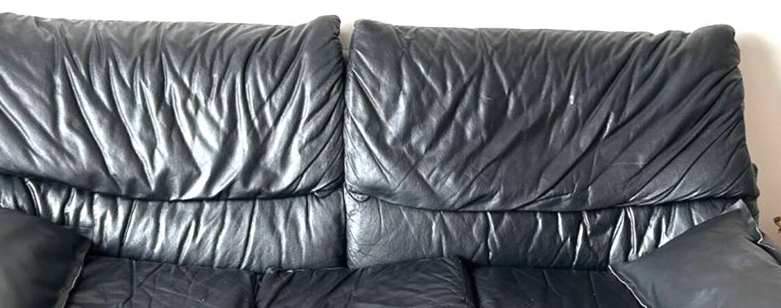 Vintage black leather sofa