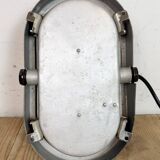 Industrial Grey Wall Light with Milk Glass, 1970s