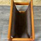 60s 70s newspaper holder Aksel Kjersgaard made of teak & leather