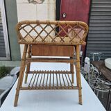 1960s rattan bedside table