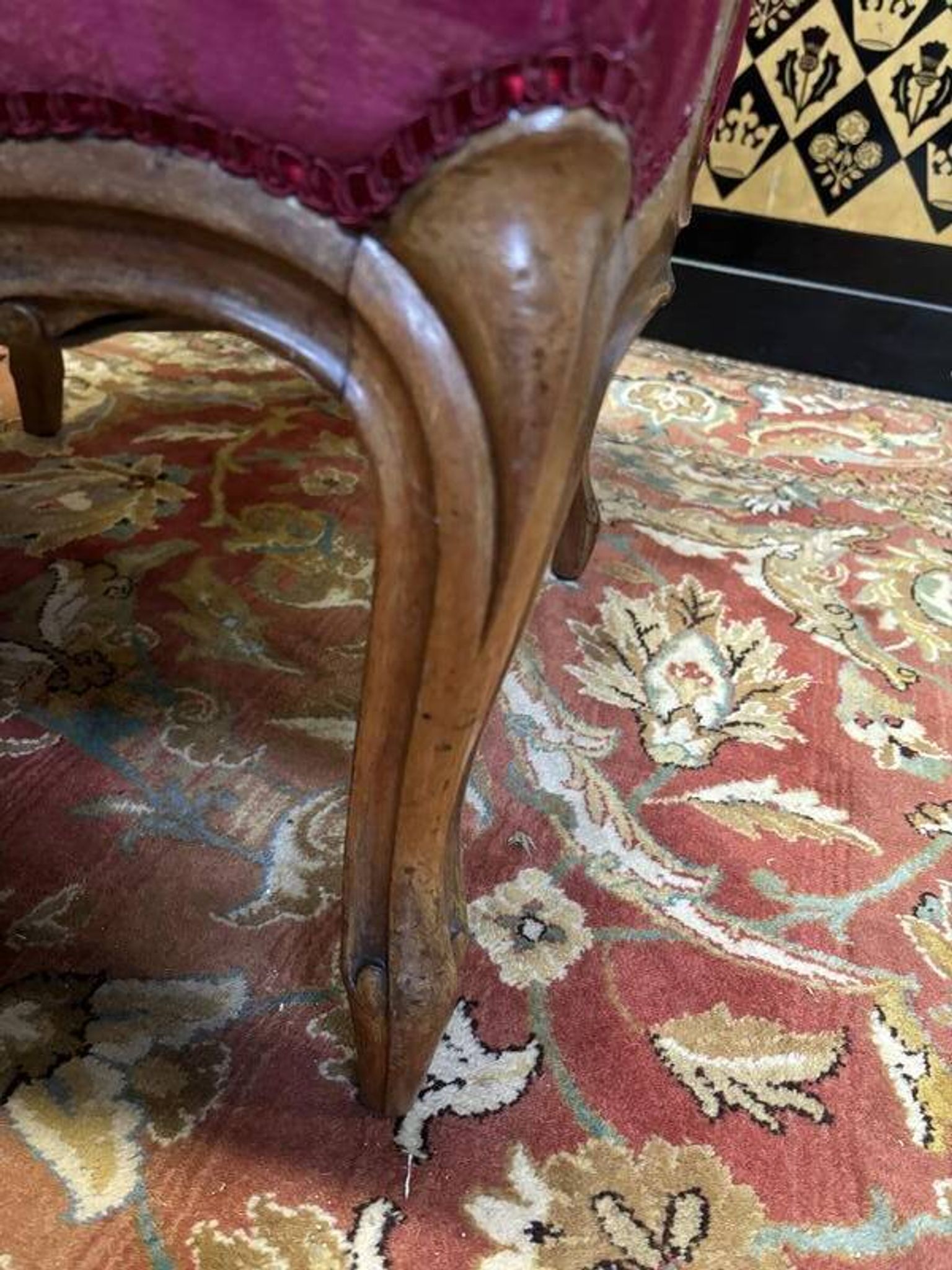 Pair of Louis XV style armchairs, 19th century