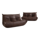 Set 2 canapés 2 places  michel ducaroy / ligne roset cuir marron