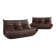 Set 2 canapés 2 places  michel ducaroy / ligne roset cuir marron