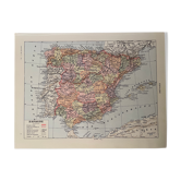 Lithograph map of Spain from 1928