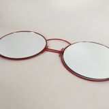 Vintage wall mirror in the shape of glasses 1980