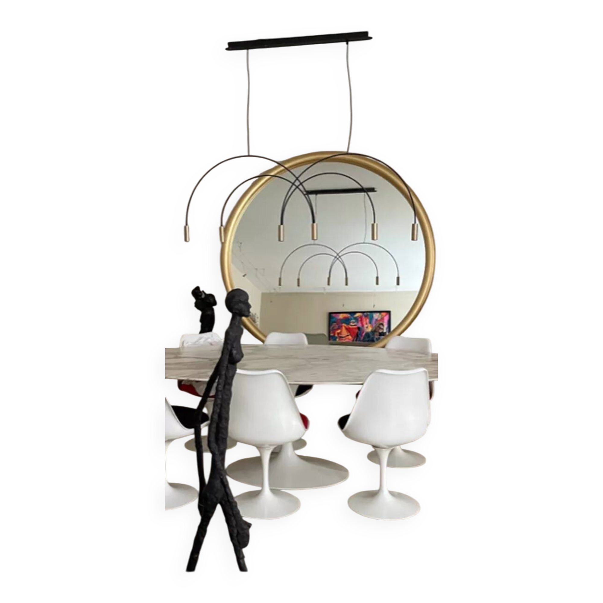 Pendant lamp with metal body and integrated dimmable LED