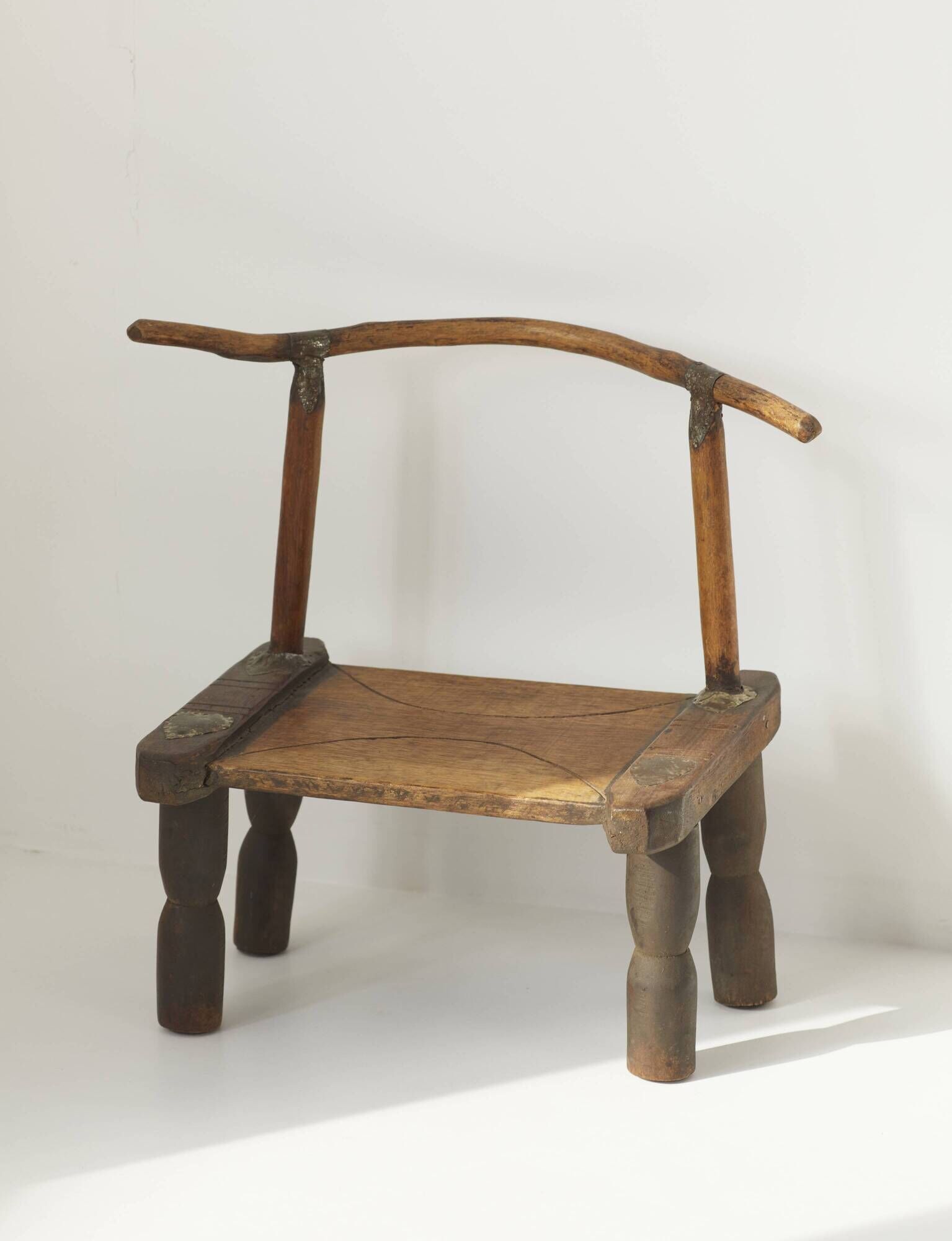 Small vintage wooden Baoulé chair (West Africa) Circa 1960