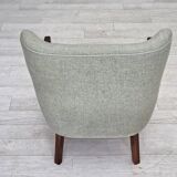 1960s, Danish armchair, original light grey furniture wool, teak wood.