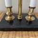 Vintage marble and brass bouillotte lamp