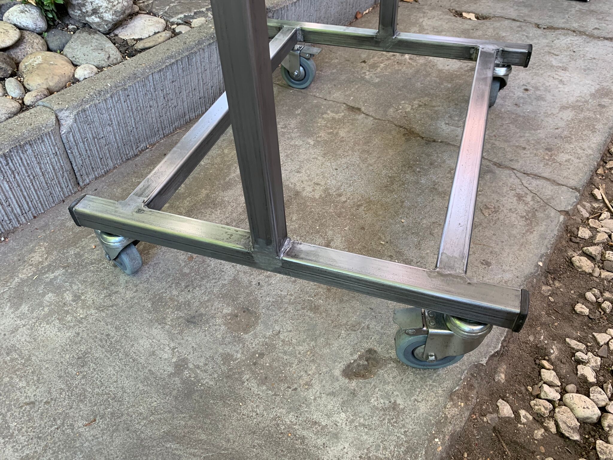 Double-sided workshop mirror on wheels 104x53 cm