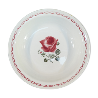 Plat rond creux badonviller rose rouge