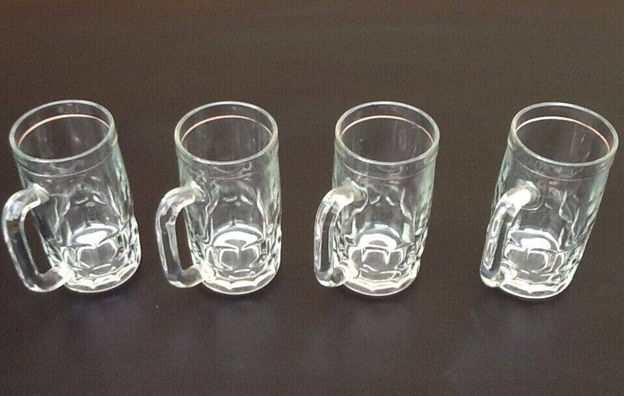 1970s 4 Beer mugs Molded glass France