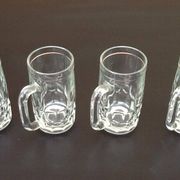 1970s 4 Beer mugs Molded glass France