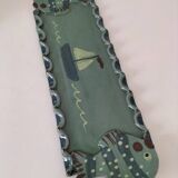 Decorative handcrafted dish – glazed earthenware, marine decor – 80s/90s