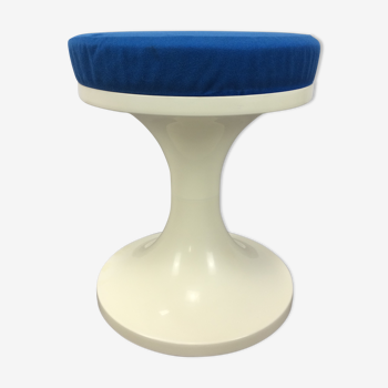 Tabouret tulipe space age bleu années 70