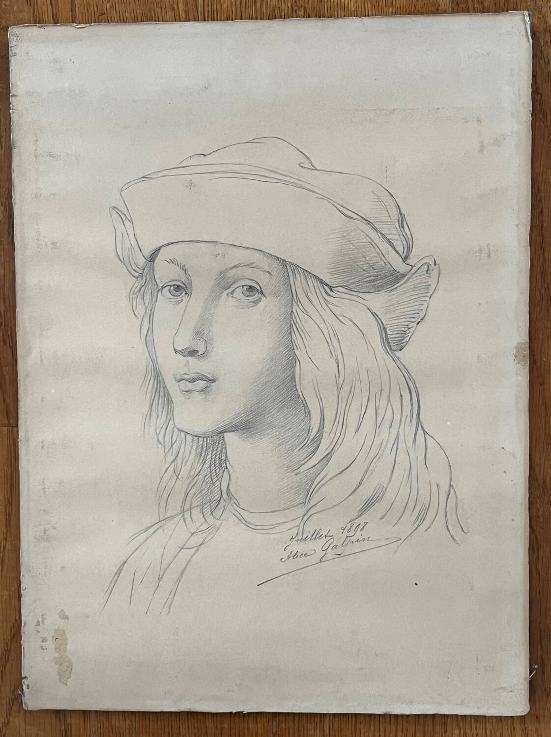 Painting: Drawing - portrait of a woman, late 19th century