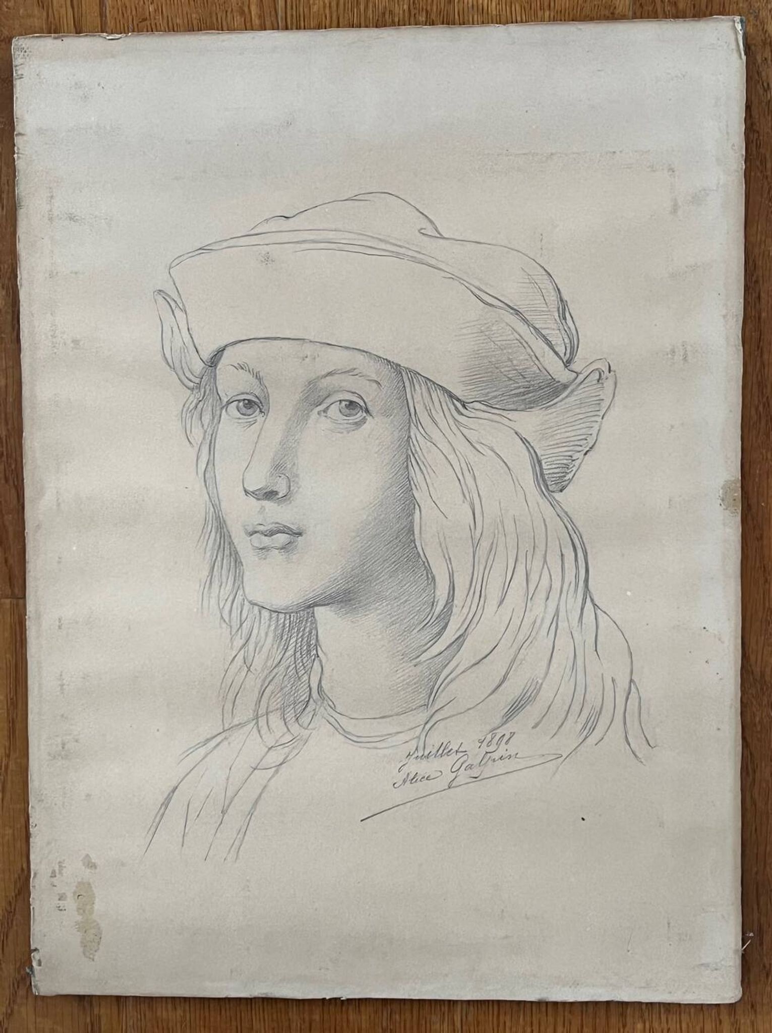 Painting: Drawing - portrait of a woman, late 19th century
