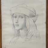 Painting: Drawing - portrait of a woman, late 19th century