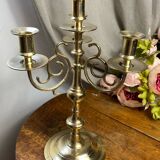 Candlestick, four-light brass candelabra