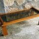 Modernist rectangular coffee table wood and glass - vintage - 1960s