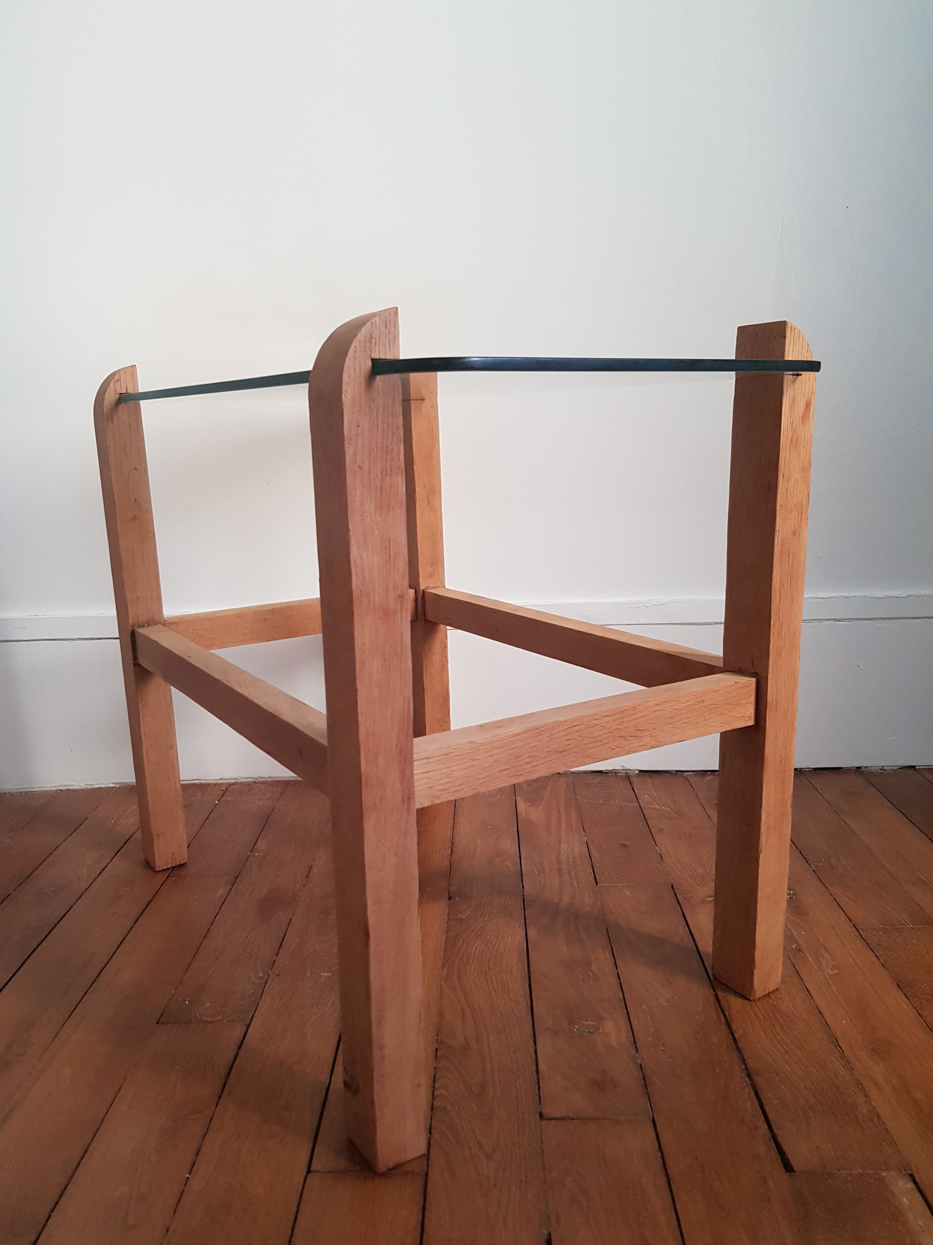 Wood and glass coffee table