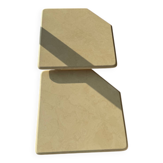 Duo de tables gigogne en travertin