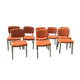 LOT of 8 chairs in orange fabric '70s very comfortable