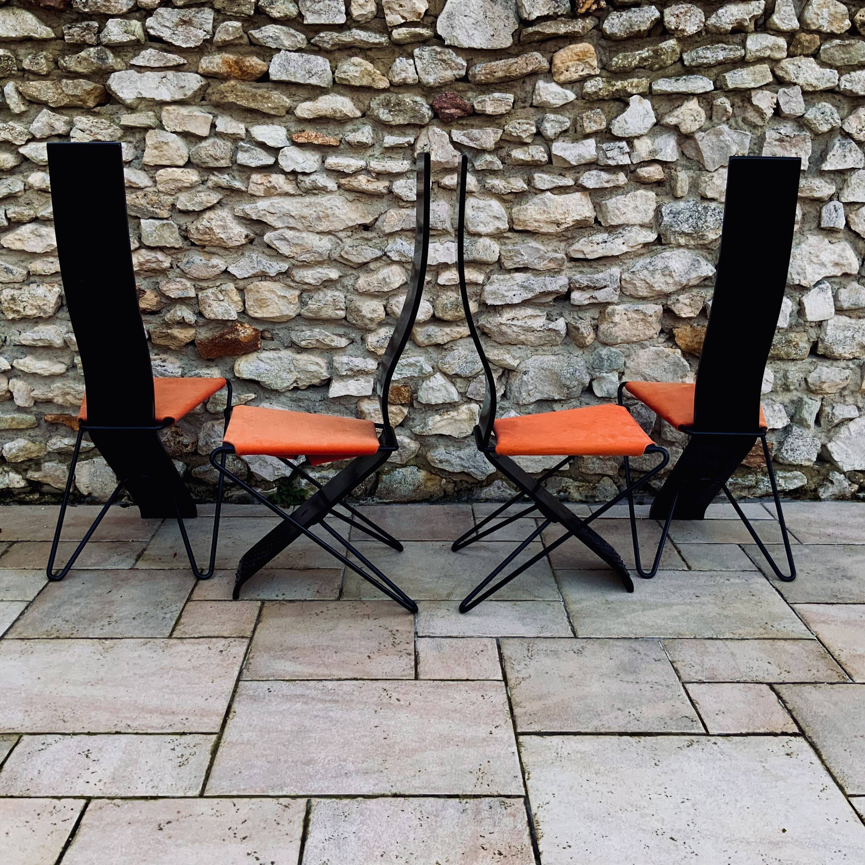 Series of Italian design chairs, 1980s by Pietro Arosio