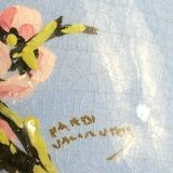 Ceramic vase, cherry blossom decoration, Pardi Vallauris