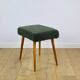 High stool seat boucle fleece green - round beech legs