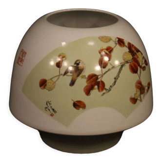 Chinese painted ceramic vase with floral decorations