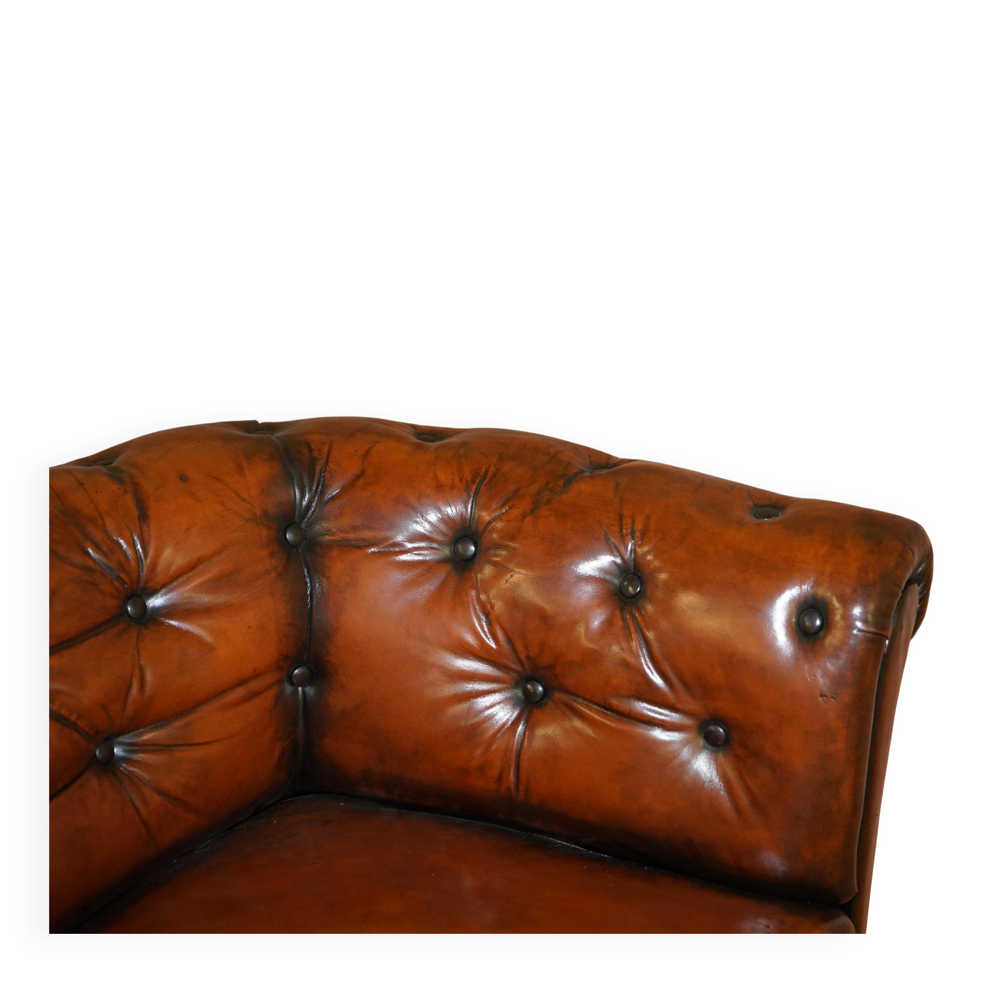 Chesterfield Regency Serpentine Sofa in Hand-Dyed Leather