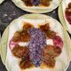 5 assiettes en barbotine