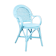 Nordic blue braided rattan armchair