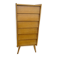 Vintage 1960s chest of drawers with compass legs and 6 slanted drawers