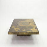 Isabelle and Richard Faure's unique patinated oxidized brass coffee table 1970