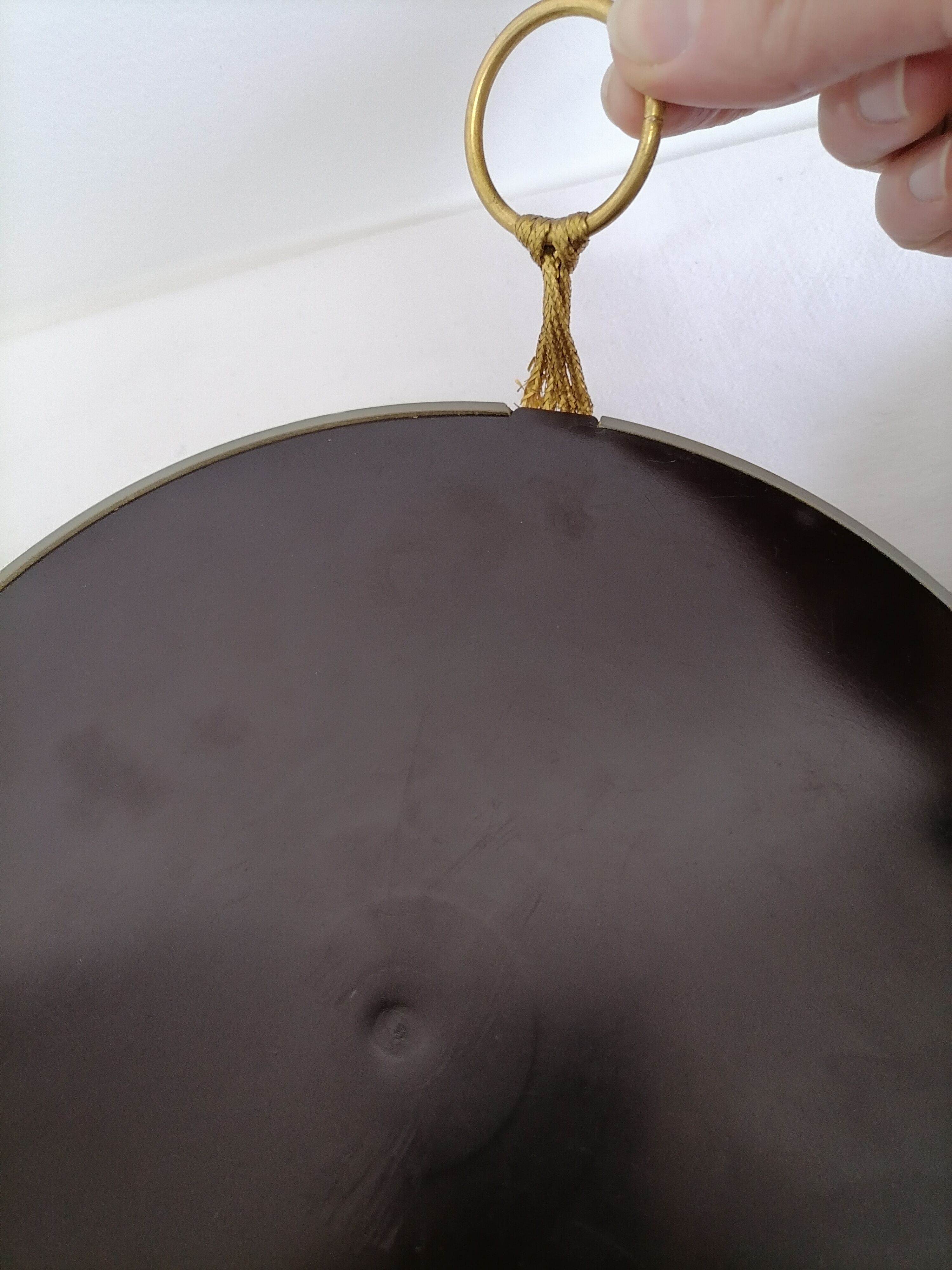Dried flowers under curved glass frame