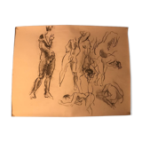 Original drawing study of nudes