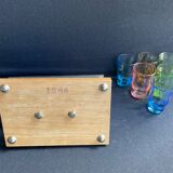 Servant of colored glasses with Art Deco liquor