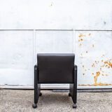 4 leather chairs model Giulietta by Afra and Tobia Scarpa for Meritalia italia 1988