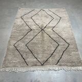 Carpet beniourain gray striped black 155x193cm