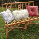 Pair of vintage rattan sofas