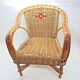 Old armchair child osier rattan 60s vintage decoration collection