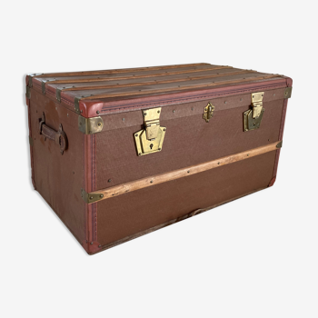 TRAVEL TRUNK RECTANGLE DEBUT XXE WOOD BROWN LEATHER SHEATH