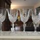 12 large cut crystal wine glasses