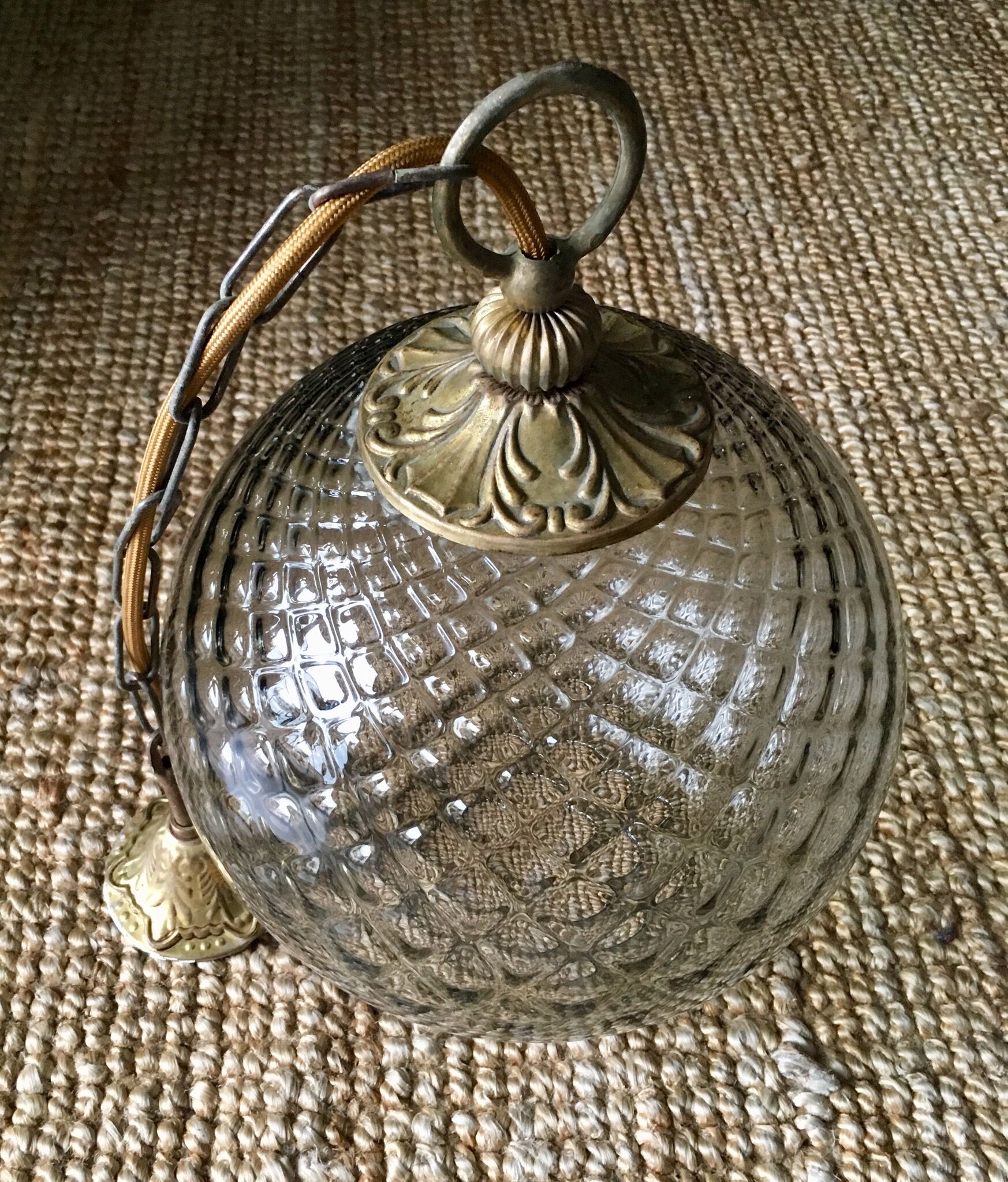 Hanging ball vintage smoked glass