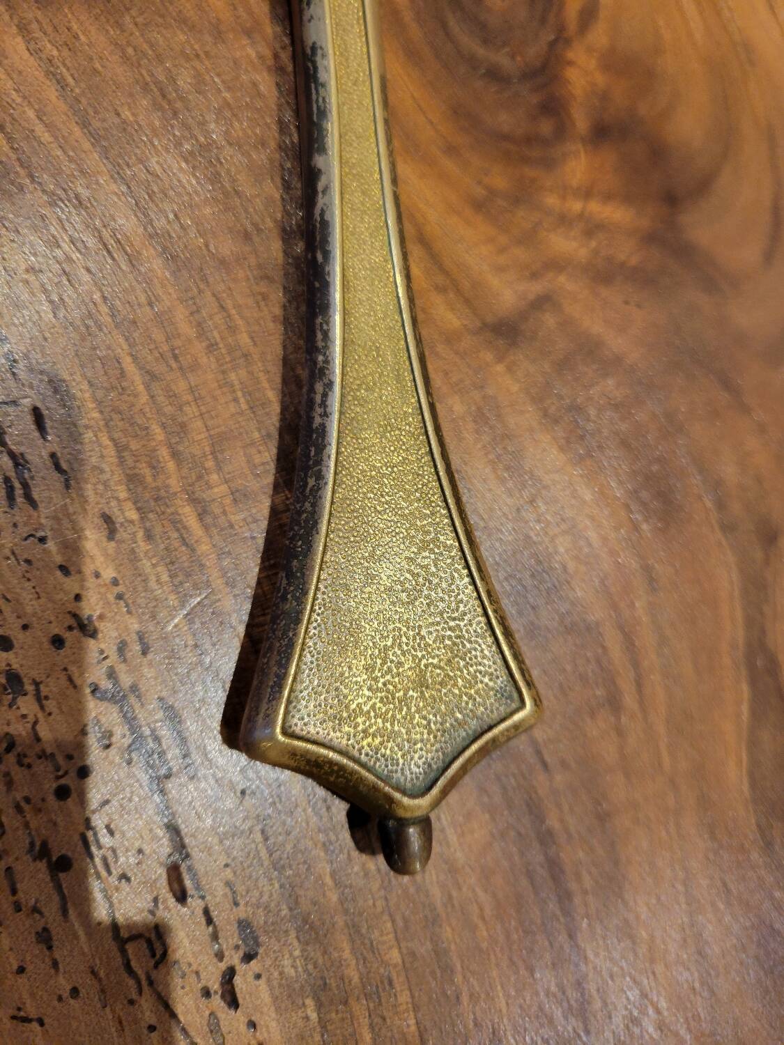 Brass hand mirror with magnifying back