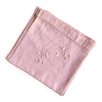 Old tea tablecloth, embroidered linen