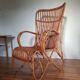 Fauteuil vintage en rotin et bambou pour Rohe Noordwolde  1950